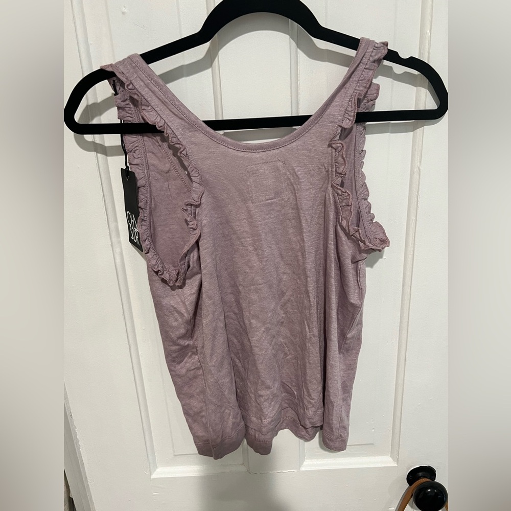 Chaser Linen Ruffle Tank - Picture 3 of 3